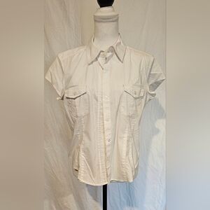 *EUC* New York & Company White Button Down Shirt